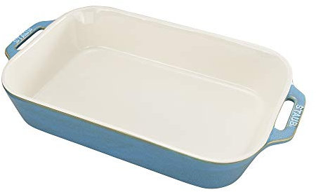 STAUB Keramik-Auflaufform, rechteckig, 33 x 22,9 cm, rustikales Türkis