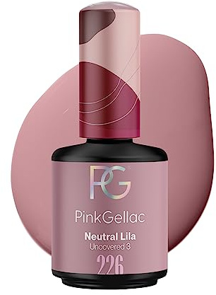 Pink Gellac Gel Nagellack UV, Veganes Nagelgel - 226 Neutral Lila 15 ml | Gelnagellack für UV Lampe, Einfache Anwendung Nail Polish für 14 Tage Salonqualität, Gellack Made in Holland