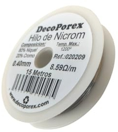 Bobina hilo de resistencia de Nicrom 0,40mm – 15 metros