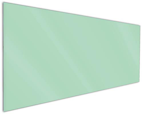 Wallario Küchenrückwand aus Glas 125 x 50 cm, Motiv: Pastellgrün | Spritzschutz abwischbar & pflegeleicht