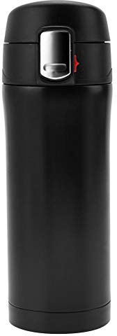 Botella de agua caliente de acero inoxidable de doble capa de 350 ml con aislamiento para café, té (negro)