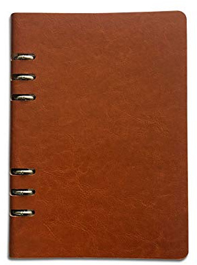 Supertool Notizbuch A5 nachfüllbar Kunstleder mit losen Blättern, klassisch gefüttert mit Tasche für Geschäftstreffen, Reisetagebuch (Khaki)
