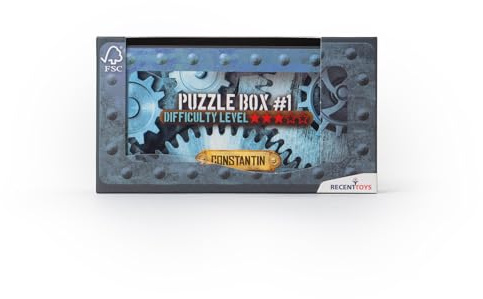 Constantin Puzzle Box Level #1, Brain Teasers for Teens Adults Kids Boys Girls Wooden Puzzle Box