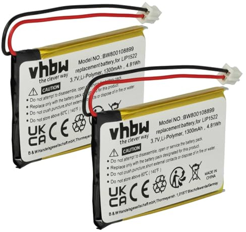 vhbw 2X Akku kompatibel mit Sony CUH-ZCT1E, CUH-ZCT1H, CUH-ZCT1U, Dualshock 4, Dualshock 4 Controller V1 CUH-ZCT1 Controller (1300 mAh, 3,7 V, Li-Pol
