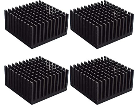 HANBOLI dissipateur Thermique en Aluminium 4 pièces 40x40x20mm dissipateurs Thermiques à ailettes de Refroidissement avec Rubans adhésifs conducteurs Thermiques 3M pour Le Refroidissement