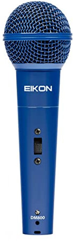 PROEL EIKON DM800BL - Microfono Dinamico per Voce, Canto e Karaoke, Blu + Cavo Cannon XLR 3P Maschio a Cannon XLR 3F Femmina da 4,5 mt, Nero (EIKON DM800BL)