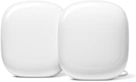 Google Nest WiFi Pro - Wi-Fi 6E - Reliable Home Wi-Fi System with Fast Speed and Whole Home Coverage - Mesh Router - 2 Pack - Snow
