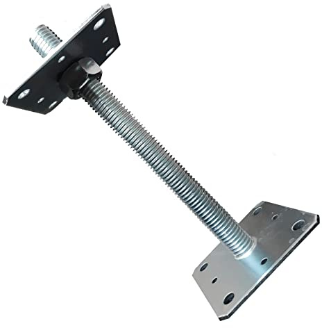 Bolt Down Post Support Fence Pergola Galvanised 4mm Steel 80x80x250mm | Adjustable Height Post Base, M24 Anchor for Deck Railing Gazebo, 16 Mounting Holes, Heavy Duty Foot Bracket for Wooden Posts