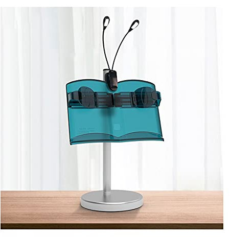 Music Stand Desktop-Noten-Ständer mit LED-Licht, tragbarer Buch-Stand Lightweight-verstellbarer Reise-Musik-Halter for Gitarrenspieler, Geigenspieler Music Shelf /Sheet Music Stand ( Color : Blue )