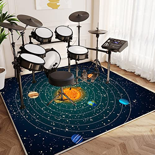 EYZO Drum-Teppich Schlagzeugteppich Trommel Schallschutz Teppich rutschfeste Matte für E Drum Schlagzeug Elektronisch Snare Teppich Snare Drum Musikinstrumente Schalldicht Teppiche 160 x 120 cm