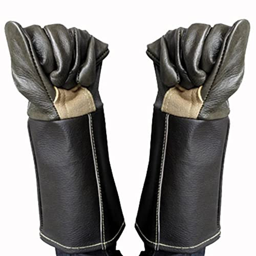 UZIAH 16-Zoll Schweißerhandschuhe Für Schweißer, Grill, Gartenarbeit, Campingkocher, Kamin, Hitzebeständigkeit, Kratzfeste, Schnittfeste Stulpen Aus Rindsleder