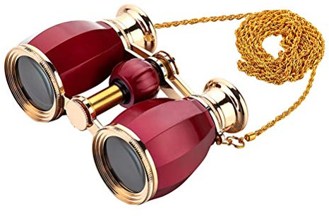 CAZARU 4X30 Fernglas Teleskop Opernglas Beschichtetes Theaterglas Retro Fernglas mit Kette Telescopio Lady Geschenke 4 Farben