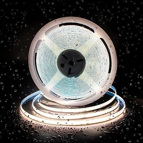 PAUTIX COB LED Streifen Naturweiß 4000K IP65 Wasserdicht,10m 480LEDs/M DC24V LED Strip Light,LED Band CRI93+ für Schlafzimmer Küche DIY Beleuchtungsprojekt (Netzteil nicht enthalten)
