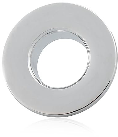 Cubierta de desbordamiento para fregadero, GLADFRESIT Copper Insert Hole Trim Ring Replacement Bathroom Kitchen Sink Decoration (Plata)