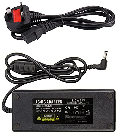 COLM 24V 5A Power Supply Adapter 120W Converter 100-240V AC to DC 24 Volt 5Amp 5 Amp Power Adapter Transformer 4.5A 4A 3.5A 3A for LED Strip Light CCTV Security System