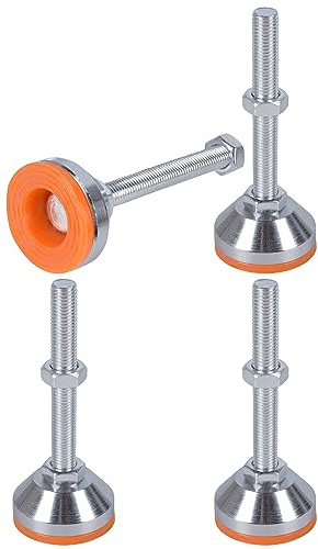 Tycoonest 4 PCS M12xThread 100xBase 50 Leveling Feet Adjustable Carbon Steel Machine Feet Heavy Duty Furniture Leveler for Furniture,Table, Cabinets, Workbench