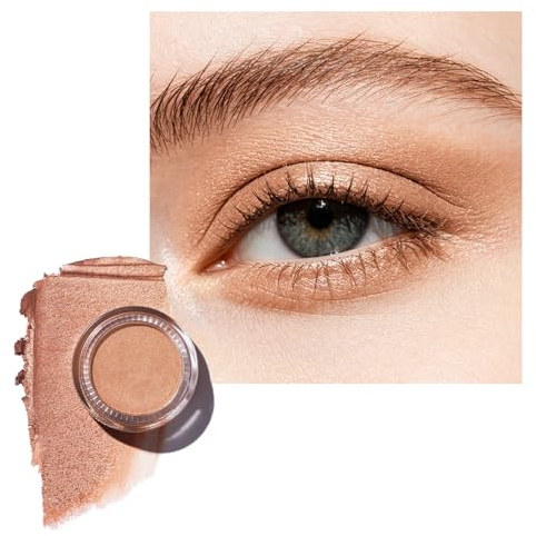 OULAC Glittrig ögonskugga med pärlfinish| Högpigmenterad fin persikotextur | Vattentät och långvarig | Ögonmakeup med metallisk pärlfinish | Vegansk och grymhetsfri | 06 g (P02) Regal