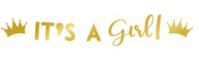 PD-Party 7025012 Fröhlich Design Buchstaben Banner Dekoration | Spezielles Thema | Partei Girlande – It's a Girl, Gold, 250cm Länge x 17cm Breite x 0.1cm Höhe