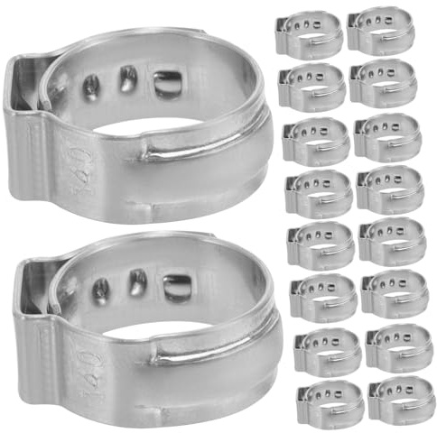 BESTonZON 50 Pièces Lot Colliers De Serrage En Acier Résistants Pex Anneaux De Compression Robustes Clips Pour Tuyaux Accessoires Plomberie Professionnels