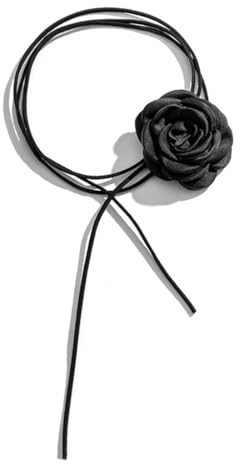 VBSJAH Vintage Blumen Choker Halskette, Elegant Rosen-Choker Blumen Halskette Choker Halsband Blumen Stoff-Blumen-Halsketten für Frauen Mädchen Braut Hochzeit Party Geburtstag Weihnachten (Schwarz)