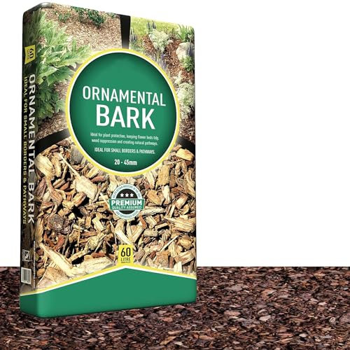 60L Ornamental Bark Decorative & Landscape Wood Chip Garden Bark Spruce Wood Chippings For Top Dressing & Landscaping (1 Bag (60 Litre))