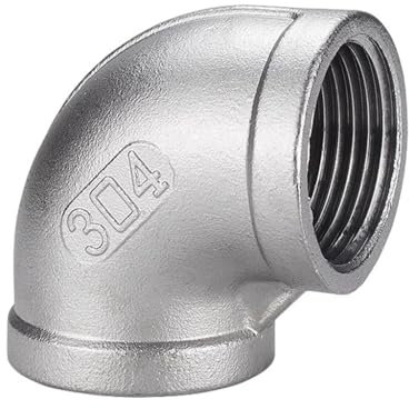 Plumbing Accessories, 1pcs Stainless Steel 90° Elbow, 1/8 1/4 3/8 1/2 3/4 1 2 3 4 Female 90 Degree Elbow Coupler Connector 304 Pipe Fitting(Female FEMALE-1/2)