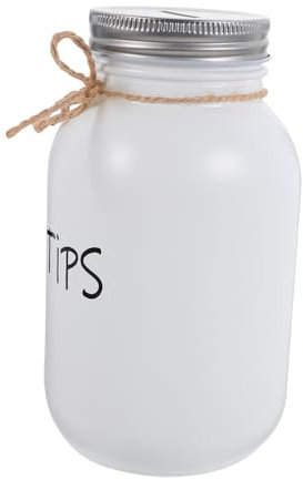 MOLUCKFU Glas Spardose Sparschwein aus Glas und Eisen 1000ml für Erwachsene Münzbox zum Sparen und Geschenk für Büro und Zuhause