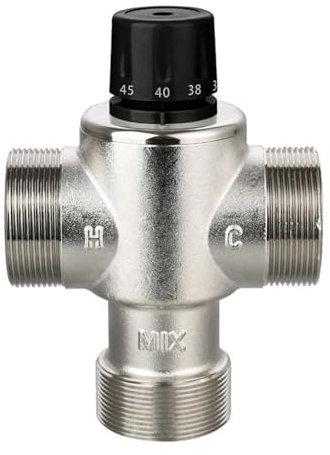 DDRROJFRS DN40 Thermostatventil, technisches thermostatisches Mischventil 2 Zoll DN32 automatisches Temperaturregelventil Solarbad-Thermostatsystem(DN40 Without Check Valve)