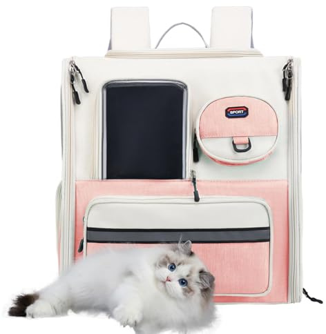 Tewzafiya Katzentransporttasche, Katzentransporttasche für Katzen | Katzentransportbox, faltbare und atmungsaktive Reisetasche für Haustiere mit mehreren Belüftungsöffnungen,