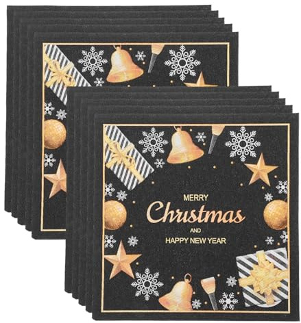 Cabilock 1tasche Weihnachtsservietten Einwegservietten Für Weihnachtsessen Mit Weihnachtsmotiven Dekorative Partyservietten Aus Bedrucktem Seidenpapier