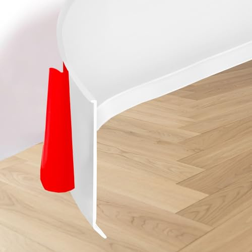 GELINTONG Flexible Skirting Board Roll - 100 mm (Length: 6 m, White) -Self Adhesive PVC Baseboard Wall Base Molding Trim - Skirting Boards Covers