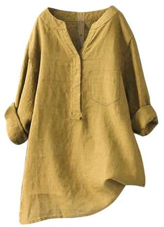 Womens Linen Tops Plus Size Short Sleeved Oversized Office Clothing Deals Womens Cotton Linen Daily Solid Essentials Summer Vacation Tunic Top Large Daily Casual Tee Blouses