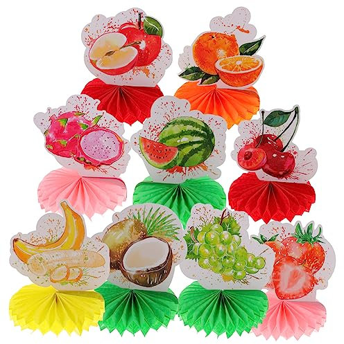 TINEASUR 9stücke Hawaii Waben Dekorationen Aus Papier Für Tropische Partys Geburtstagsfeiern Und Deko-events Inklusive Fruchtigem Design Für Festliche Atmosphäre