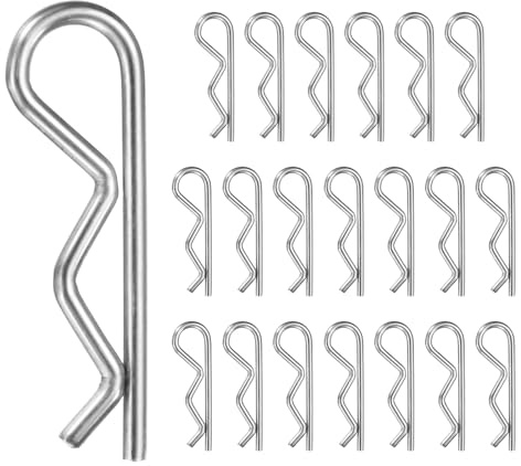 M METERXITY 20-Pack R-Shaped Cotter Pin, M2.5x45mm Stainless Steel Hairpin Hardware Spring R Clips for Trailer Locking/Trucks/Trucks Lock System, Heavy Retainer Pins