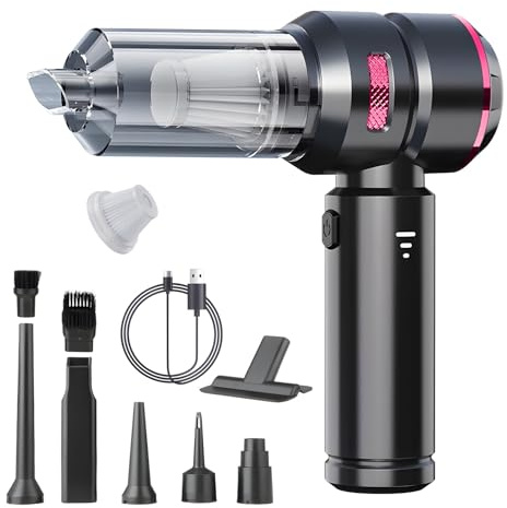 Nctoberows Handheld Vacuum Cleaner Cordless, 22000Pa Powerful Car Mini Vacuum Cleaner, Rechargeable Portable Lightweight dust catcher for Home Car Carpet Stairs Pet Hair Deep Cleaning (Black Rose)