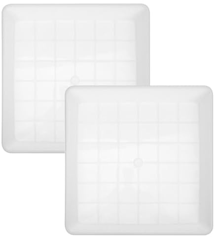 Milisten Lot de 2 Soucoupes Carrées Blanches 35 Cm pour Plantes en Pot, Bac à Plantes Profond en Plastique Résistant aux Intempéries, Plateau de Récupération d'eau Balcon Jardin