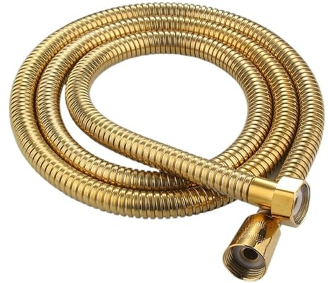 CSFFA Gold Edelstahl Flexible Dusche Schlauch Lange Badezimmer Dusche Wasser Schlauch Verlängerung Sanitär Rohr Ziehen Rohr(80cm)