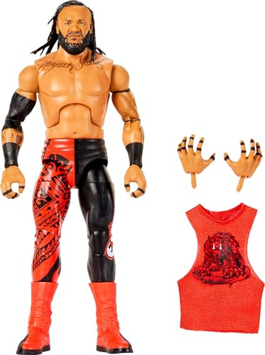 Mattel WWE Elite Jacob Fatu Action Figure and Accessories, Series 125 | WWE Action Figure, 6-inch Collectible Superstar with 25 Articulation Points and Swappable Hands
