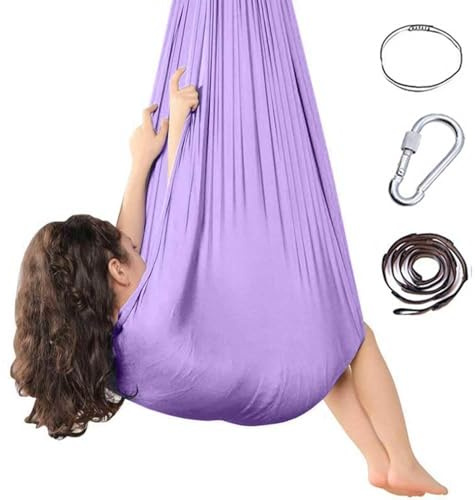 Wizvox 𝐓herapieschaukel Kinder - Aerial 𝐘oga Schaukel 𝐓herapieschaukel Tuch Anti-Gravity-üBungen Geeignet, um Kinder und Erwachsene lebendiger und fröhlicher zu Machen. 4.00726,Mauve