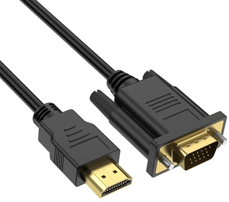 Wanme Cavo da HDMI a VGA, 1080p a 60Hz, placcato oro, da HDMI a VGA, cavo convertitore video digitale per proiettore, desktop, laptop, monitor, Raspberry Pi, Roku, HDTV (1 m)