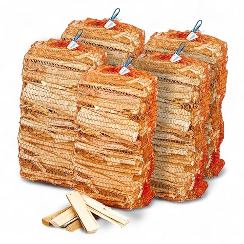 LERAVA Legnetti Accendifuoco (5x 2,5 kg) - Legna da Ardere per Camino - Accendifuoco Naturale in Legno di Pino e Abete - Accendi Fuoco Pulito e Facile - Ideale per Camino Forno e Stufa