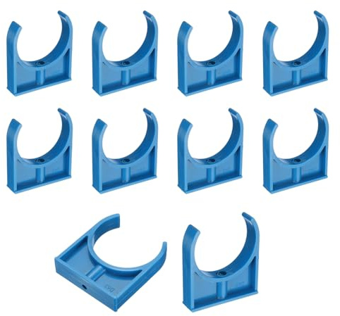 QUARKZMAN 10 Pcs Abrazaderas De Tubo De Agua De PVC 63mm DI Abrazaderas En Forma De U Soporte Para Tubos De 2 Mangueras De Agua Soportes Para Tuberías Azul