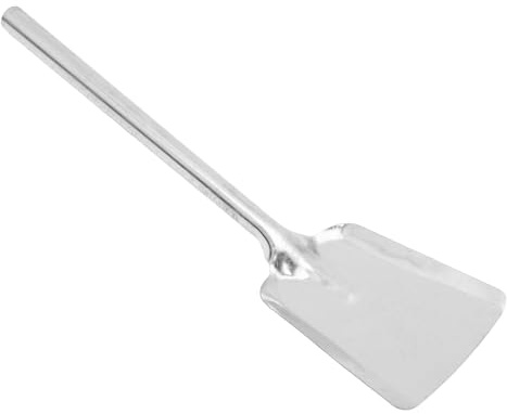 FIXOSHEE Pala Metálica Resistente para Cenizas con Mango Herramienta para Chimenea Fogata Barbacoa y Jardín para Limpiar Carbones y Cavar Suelo