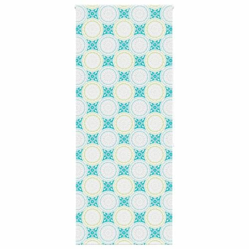 Owoxanthellate Shower Roller Blind 90x240 cm Ornament Pattern Water-Repellent PEVA Aluminium Rail Adjustable Height Bathroom Window Blind for Modern Wet Room Install