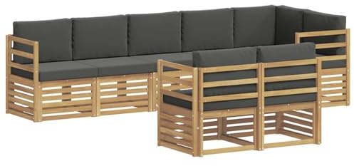 vidaXL Outdoor-Sofagarnitur 8 pcs Weiß und Anthrazit, Garten-Sofa, modernes Sitzmöbel für draußen, gemütliche Lounge, Terrassenset, stylisches Design