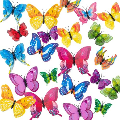 BeiZha 24 Pcs 3D Butterfly Wall Stickers