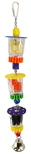 Triple Treat Forager - Durable Fun Hanging Treat Foraging Cage Accessory Toy - Sugar Gliders, Rats, Hamsters, Mice, Ferrets, Squirrels, Parrots, Birds, Marmosets, Opossums & Other Small Pets