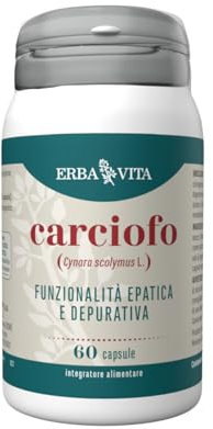 ERBA VITA Integratore Alimentare di Carciofo - 60 Capsule - Utile alle funzioni epatiche, digestive e depurative