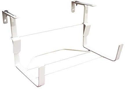 Louis Moulin - Supporto per fioriera in ferro piatto, fissaggio regolabile, 35 x 18 cm, colore: Bianco