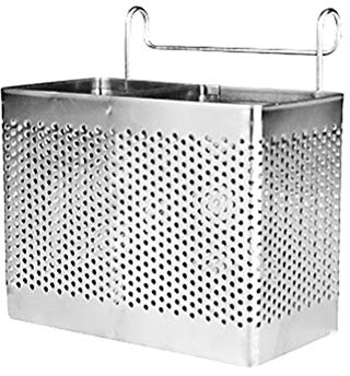 Rawisu Scolaposate in Acciaio Inox con Ganci, portaposate scolapiatti Cestino in Metallo per Bacchette, cucchiai, coltelli e forchette, Porta Utensili da Cucina